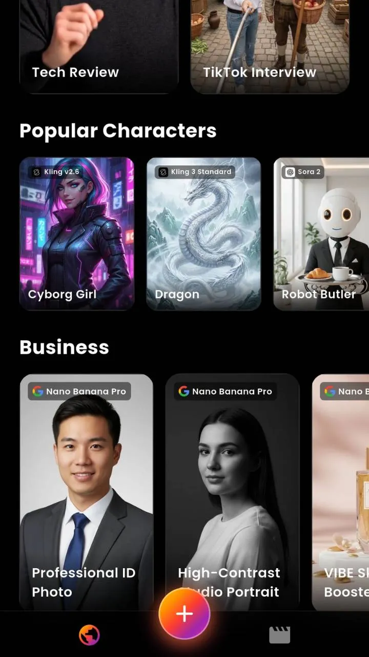 AI video from image — VIBE AI video maker app result